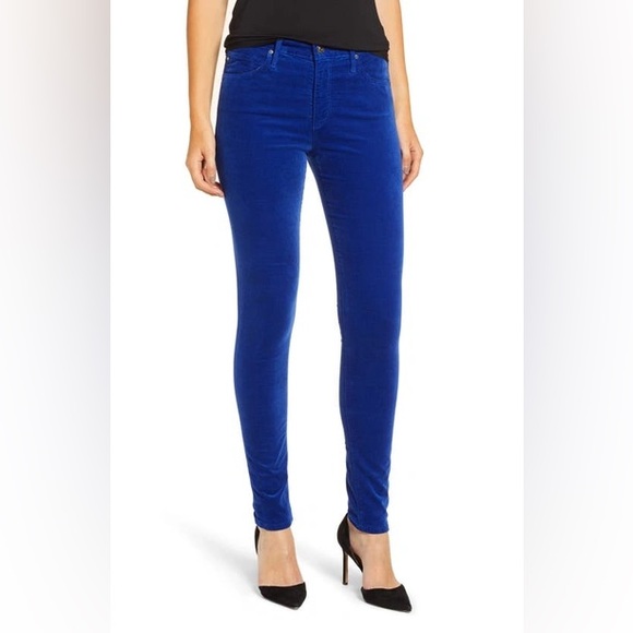 NWT AG The Farrah High Waist Velvet Jeans EGYPTIAN BLUE size 25 - Picture 2 of 5